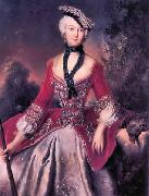 antoine pesne Portrait of Sophie Marie Grafin Voss oil on canvas